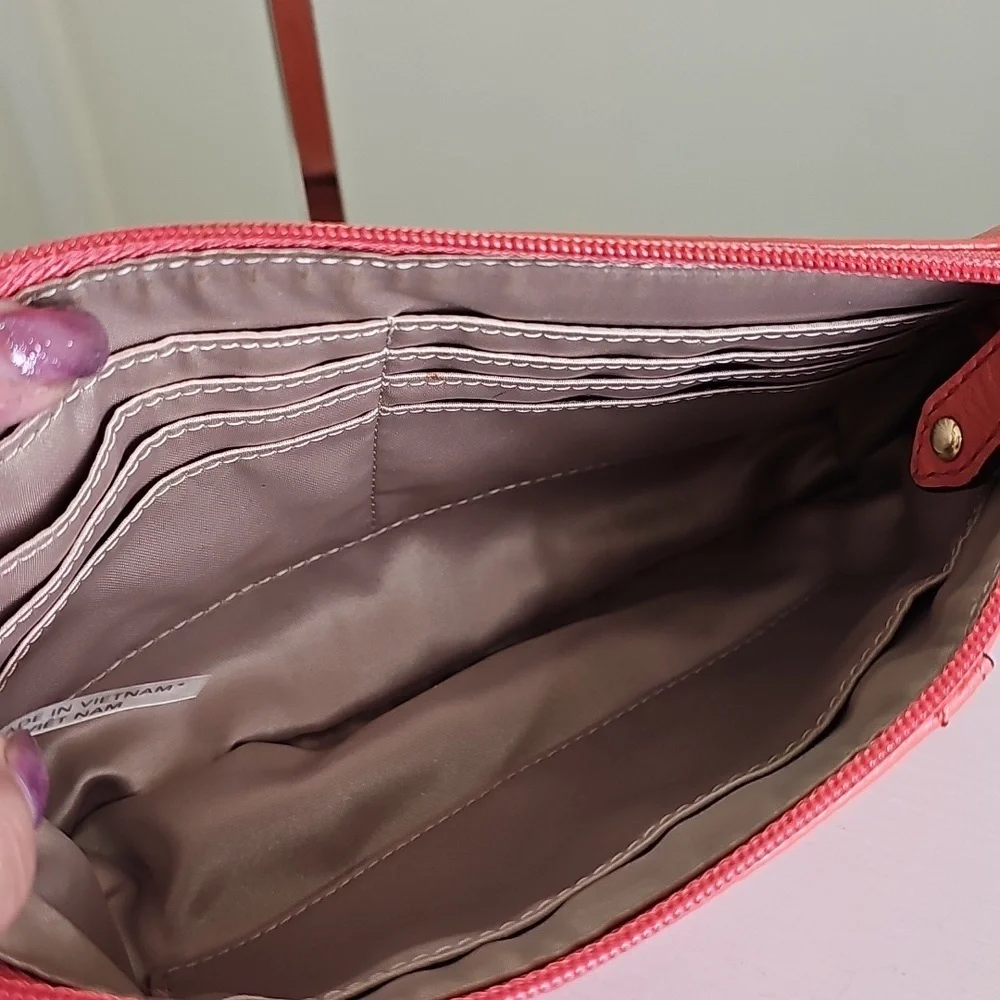 Coach Orange Smooth Leather Pleated Mini Bag/Convertible Wristlet EUC - Picture 14 of 16